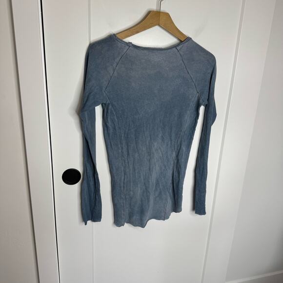 Cotton Citizen Marbella Washed Blue Lightweight Supima Long Sleeve Top Size XS - Picture 4 of 4